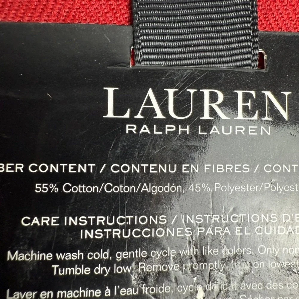 Lauren Ralph Lauren Red Herringbone Cloth Napkins Set of 6 Holiday 20x20 New